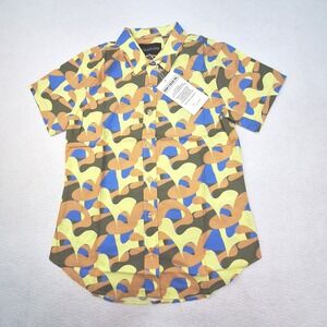 Wildfang Shirt Womens‎ XS Pop Art Yellow Blue Abstract Essential Button Up Shirt